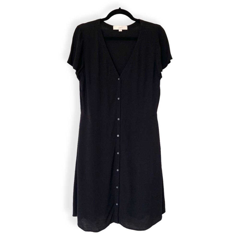 Loft Button Down Flutter Dress - Picture 2 of 10